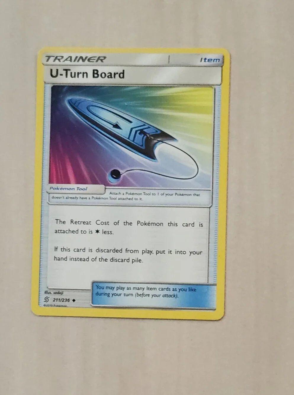 Pokemon Trainer Card U-TURN BOARD Unified Minds 211/236